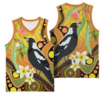 Australia Eucalyptus Flower And Magpie Basketball Jersey Aboriginal Art - Aussie Hoodie