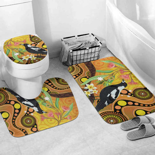 Australia Eucalyptus Flower And Magpie Bathroom Set Aboriginal Art - Aussie Hoodie