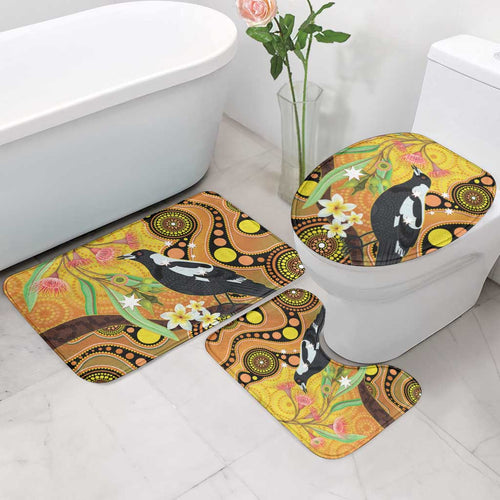 Australia Eucalyptus Flower And Magpie Bathroom Set Aboriginal Art - Aussie Hoodie