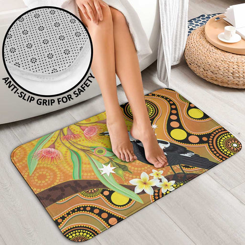 Australia Eucalyptus Flower And Magpie Bathroom Set Aboriginal Art - Aussie Hoodie