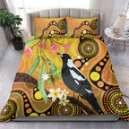 Australia Eucalyptus Flower And Magpie Bedding Set Aboriginal Art
