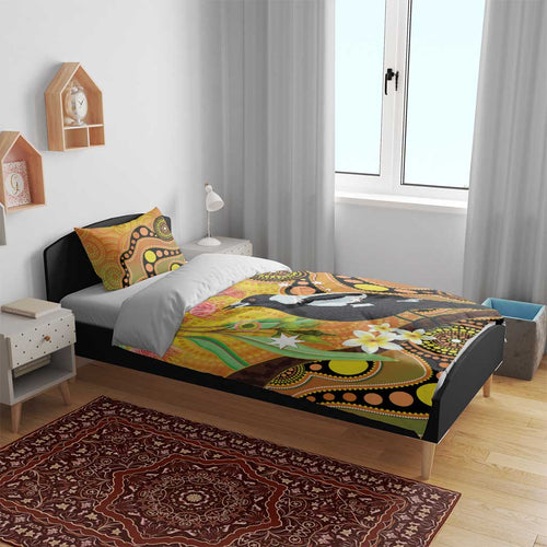 Australia Eucalyptus Flower And Magpie Bedding Set Aboriginal Art
