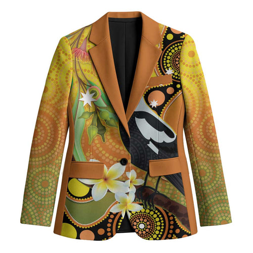 Australia Eucalyptus Flower And Magpie Blazer Aboriginal Art - Aussie Hoodie
