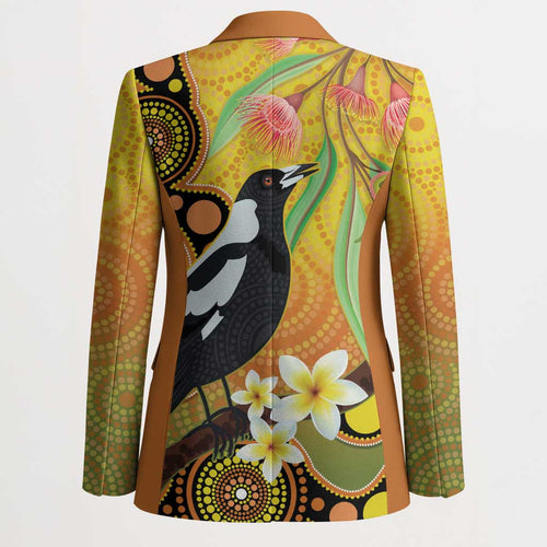 Australia Eucalyptus Flower And Magpie Blazer Aboriginal Art - Aussie Hoodie