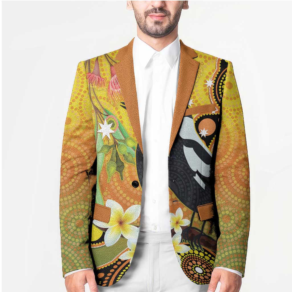 Australia Eucalyptus Flower And Magpie Blazer Aboriginal Art - Aussie Hoodie