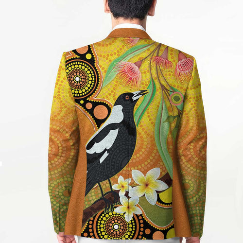 Australia Eucalyptus Flower And Magpie Blazer Aboriginal Art - Aussie Hoodie