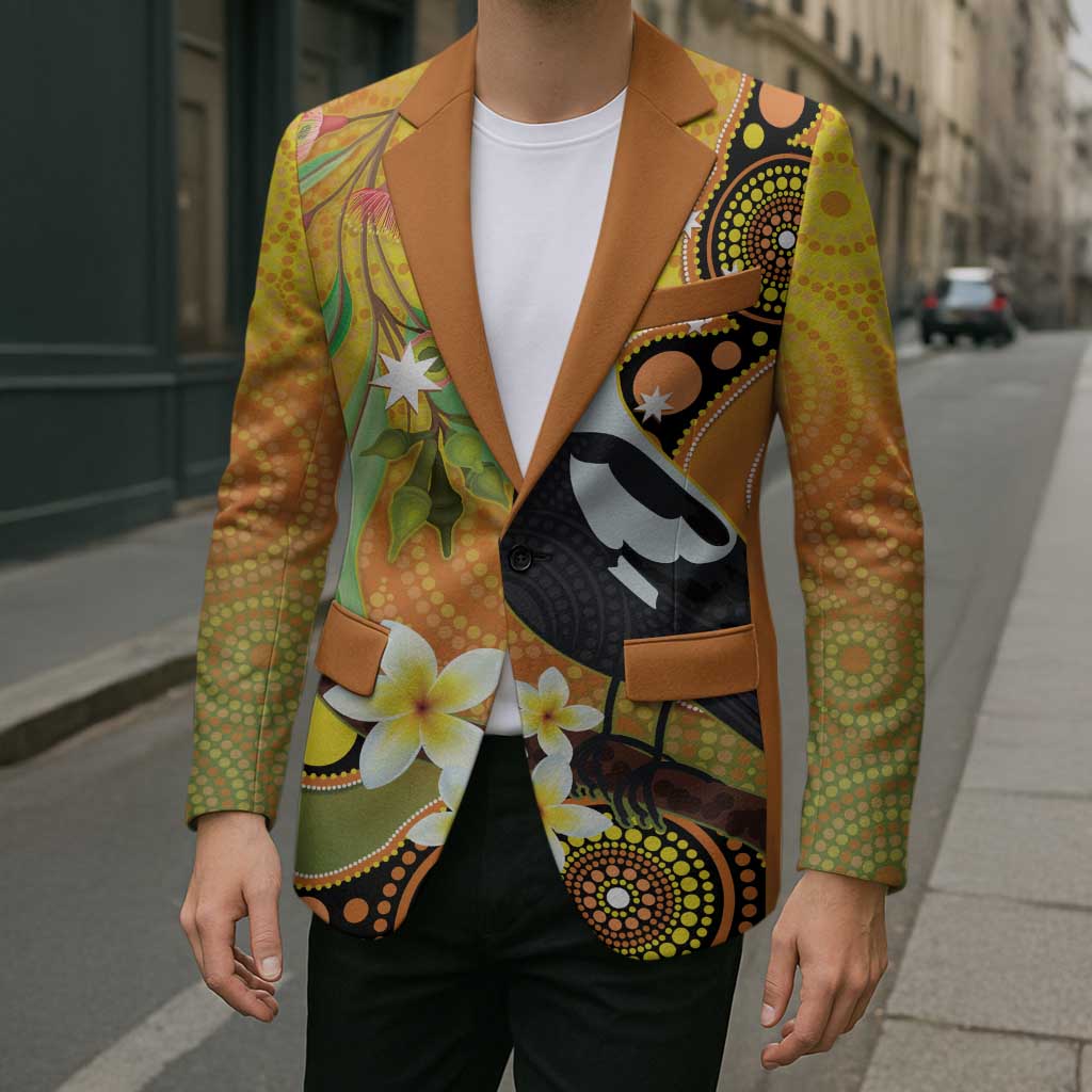 Australia Eucalyptus Flower And Magpie Blazer Aboriginal Art - Aussie Hoodie