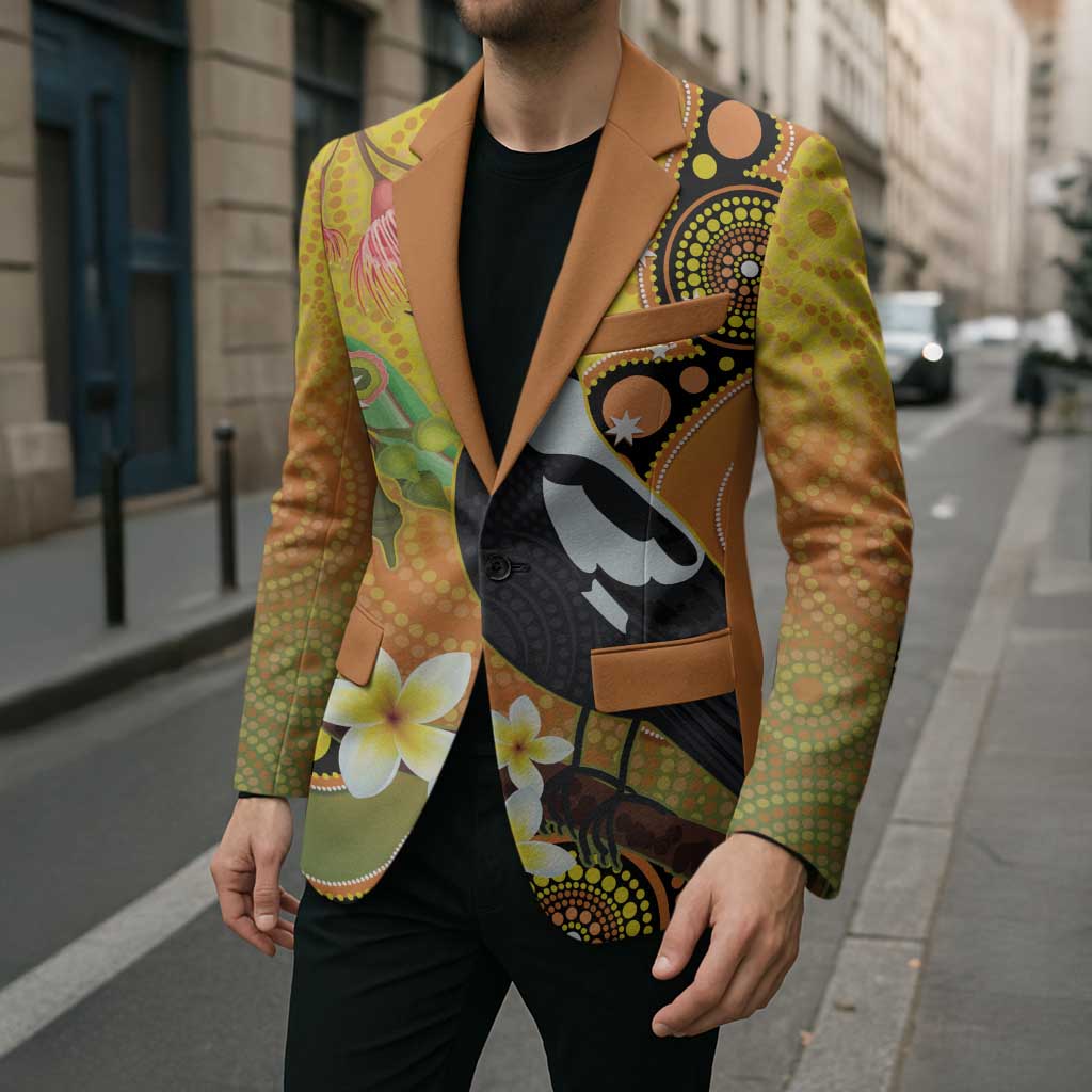 Australia Eucalyptus Flower And Magpie Blazer Aboriginal Art - Aussie Hoodie