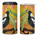 Australia Eucalyptus Flower And Magpie 4 in 1 Can Cooler Tumbler Aboriginal Art