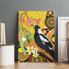 Australia Eucalyptus Flower And Magpie Canvas Wall Art Aboriginal Art