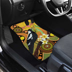 Australia Eucalyptus Flower And Magpie Car Mats Aboriginal Art