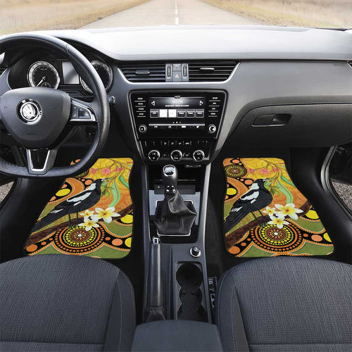 Australia Eucalyptus Flower And Magpie Car Mats Aboriginal Art