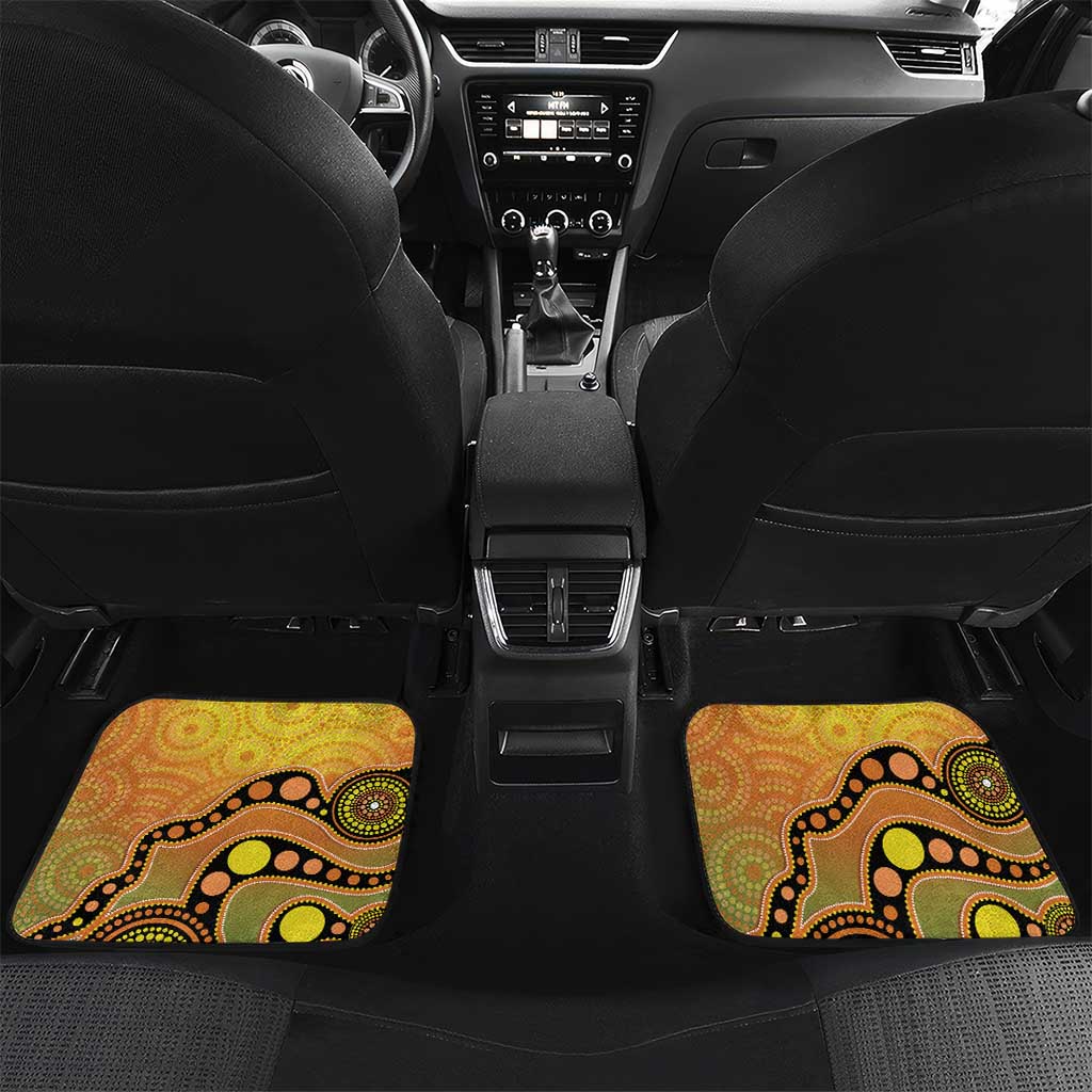 Australia Eucalyptus Flower And Magpie Car Mats Aboriginal Art