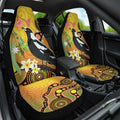 Australia Eucalyptus Flower And Magpie Car Seat Cover Aboriginal Art