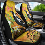 Australia Eucalyptus Flower And Magpie Car Seat Cover Aboriginal Art
