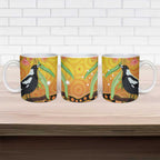 Australia Eucalyptus Flower And Magpie Ceramic Mug Aboriginal Art - Aussie Hoodie