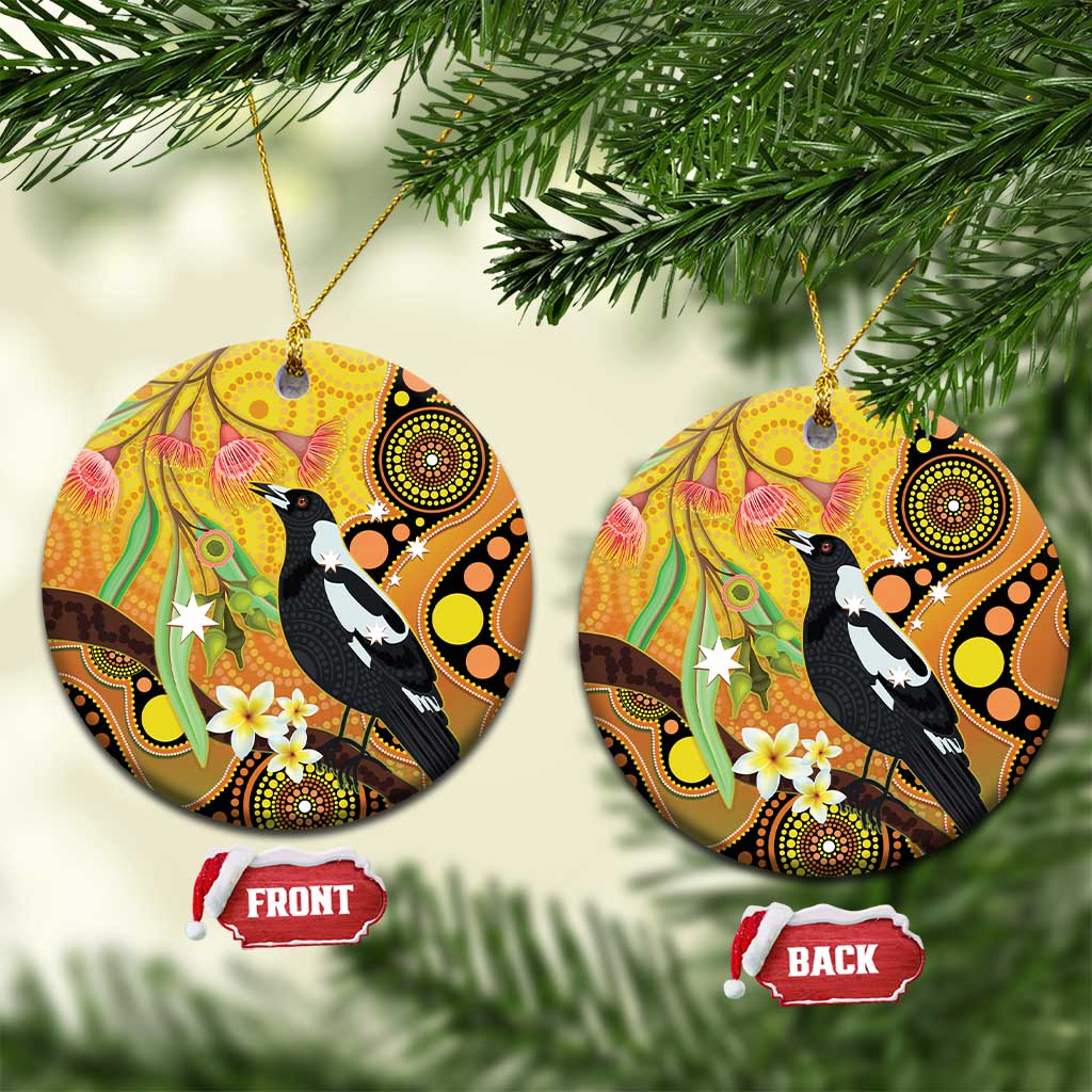 Australia Eucalyptus Flower And Magpie Ceramic Ornament Aboriginal Art - Aussie Hoodie
