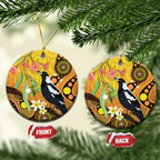 Australia Eucalyptus Flower And Magpie Ceramic Ornament Aboriginal Art - Aussie Hoodie