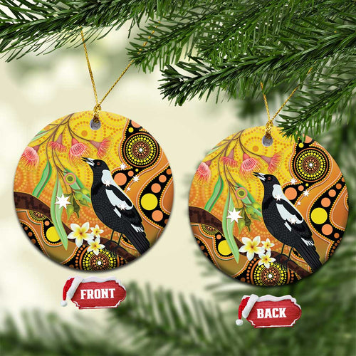 Australia Eucalyptus Flower And Magpie Ceramic Ornament Aboriginal Art - Aussie Hoodie
