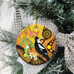 Australia Eucalyptus Flower And Magpie Ceramic Ornament Aboriginal Art - Aussie Hoodie