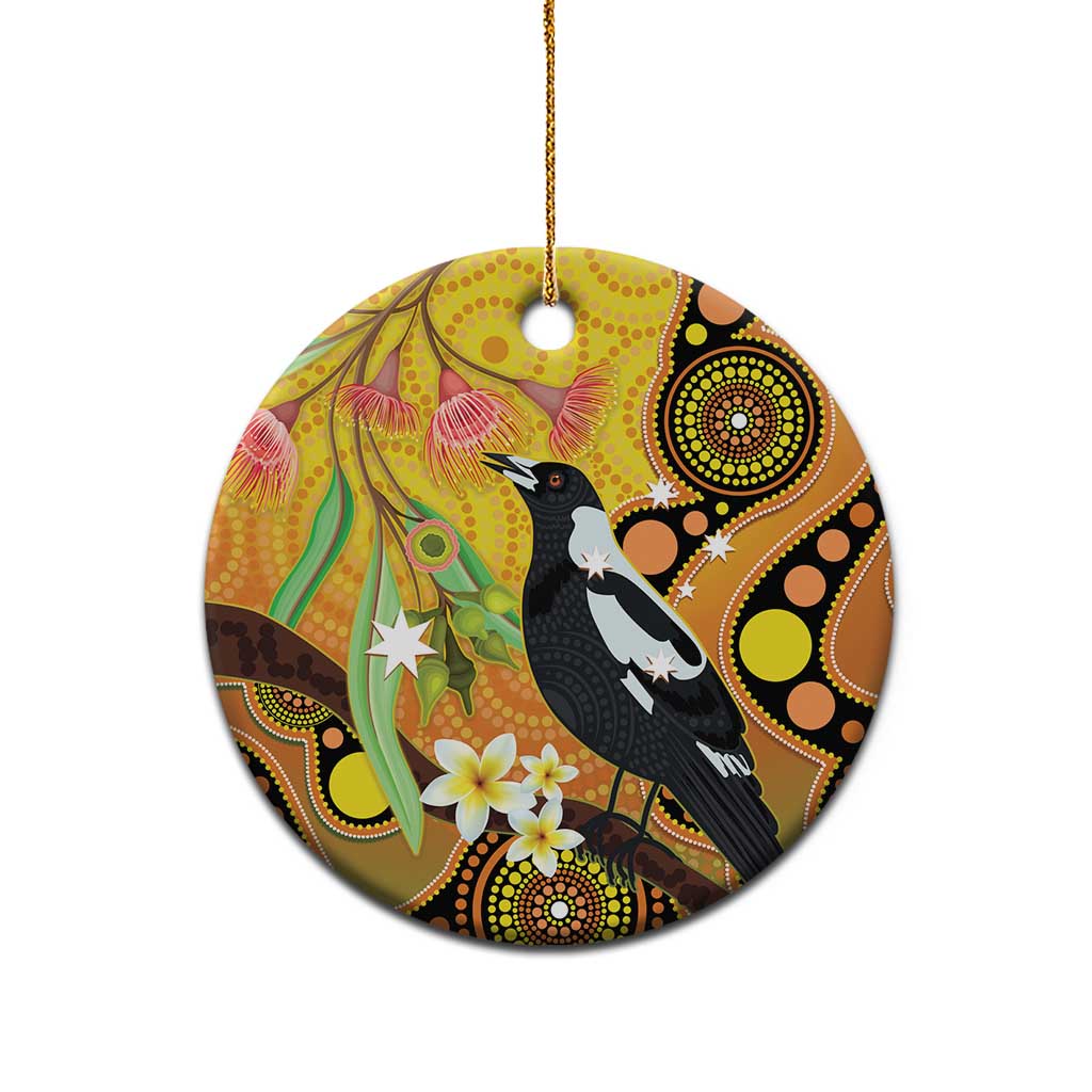 Australia Eucalyptus Flower And Magpie Ceramic Ornament Aboriginal Art - Aussie Hoodie