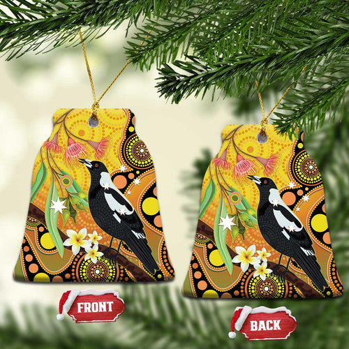 Australia Eucalyptus Flower And Magpie Ceramic Ornament Aboriginal Art - Aussie Hoodie