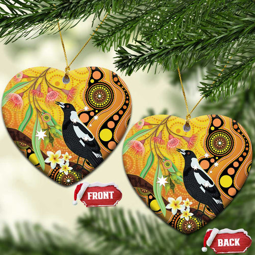Australia Eucalyptus Flower And Magpie Ceramic Ornament Aboriginal Art - Aussie Hoodie