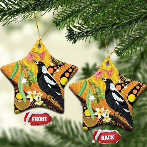 Australia Eucalyptus Flower And Magpie Ceramic Ornament Aboriginal Art - Aussie Hoodie