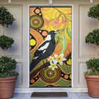 Australia Eucalyptus Flower And Magpie Door Cover Aboriginal Art - Aussie Hoodie