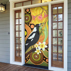 Australia Eucalyptus Flower And Magpie Door Cover Aboriginal Art - Aussie Hoodie