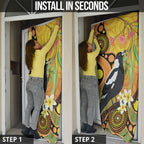 Australia Eucalyptus Flower And Magpie Door Cover Aboriginal Art - Aussie Hoodie