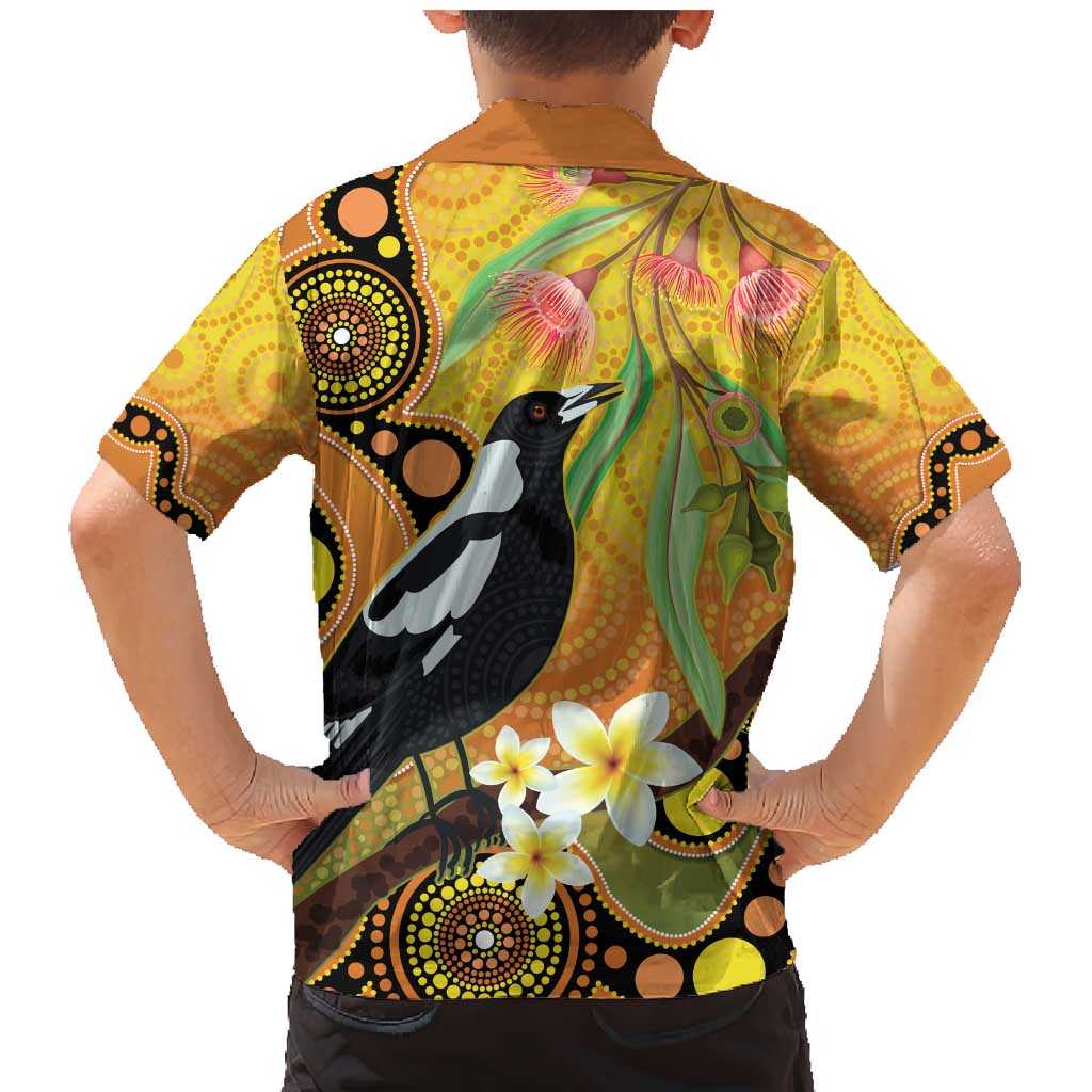 Australia Eucalyptus Flower And Magpie Family Matching Mermaid Dress and Hawaiian Shirt Aboriginal Art