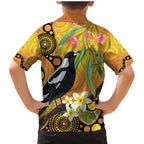 Australia Eucalyptus Flower And Magpie Family Matching Mermaid Dress and Hawaiian Shirt Aboriginal Art