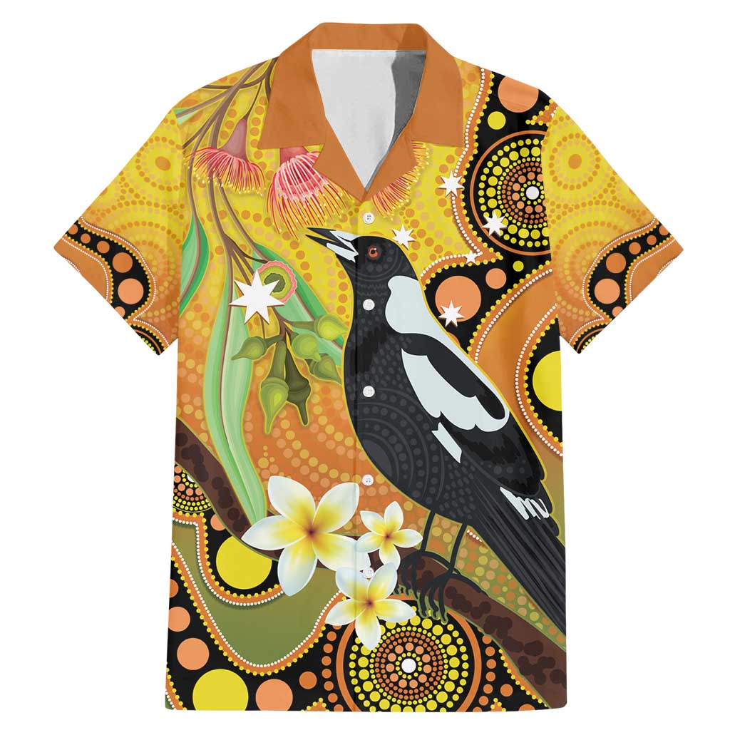 Australia Eucalyptus Flower And Magpie Family Matching Mermaid Dress and Hawaiian Shirt Aboriginal Art