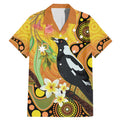 Australia Eucalyptus Flower And Magpie Family Matching Mermaid Dress and Hawaiian Shirt Aboriginal Art