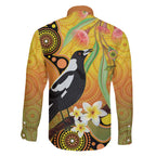 Australia Eucalyptus Flower And Magpie Family Matching Puletasi and Hawaiian Shirt Aboriginal Art