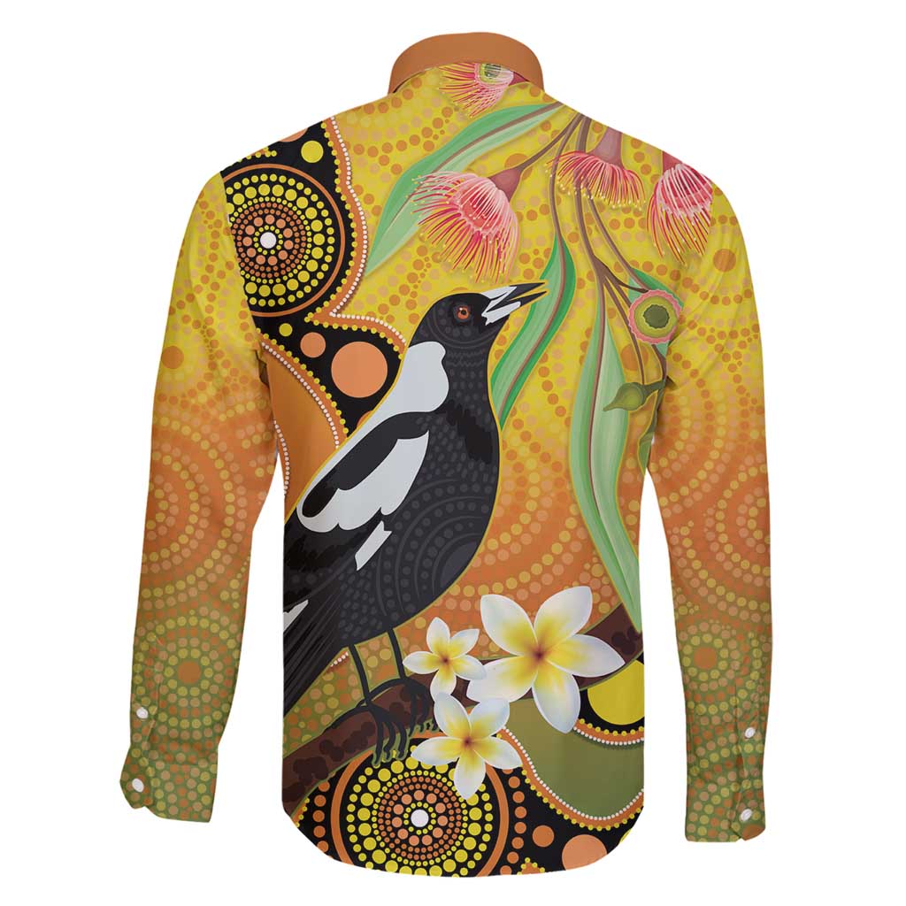 Australia Eucalyptus Flower And Magpie Family Matching Tank Maxi Dress and Hawaiian Shirt Aboriginal Art