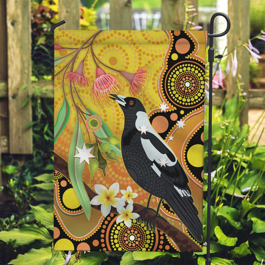 Australia Eucalyptus Flower And Magpie Garden Flag Aboriginal Art