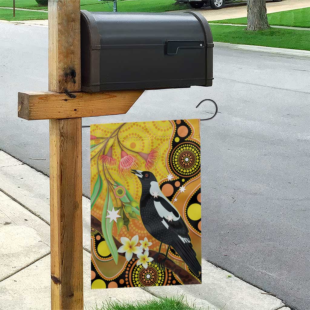 Australia Eucalyptus Flower And Magpie Garden Flag Aboriginal Art