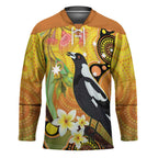 Australia Eucalyptus Flower And Magpie Hockey Jersey Aboriginal Art - Aussie Hoodie