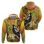 Australia Eucalyptus Flower And Magpie Hoodie Aboriginal Art