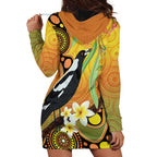 Australia Eucalyptus Flower And Magpie Hoodie Dress Aboriginal Art