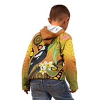 Australia Eucalyptus Flower And Magpie Kid Hoodie Aboriginal Art