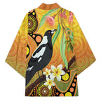 Australia Eucalyptus Flower And Magpie Kimono Aboriginal Art - Aussie Hoodie