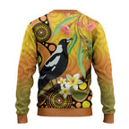 Australia Eucalyptus Flower And Magpie Ugly Christmas Sweater Aboriginal Art - Aussie Hoodie