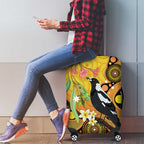 Australia Eucalyptus Flower And Magpie Luggage Cover Aboriginal Art