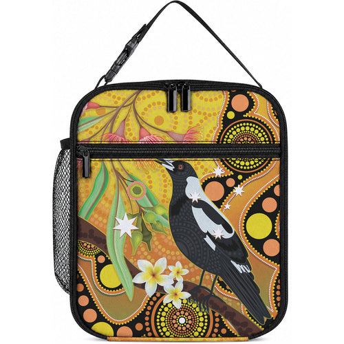 Australia Eucalyptus Flower And Magpie Lunch Bag Aboriginal Art