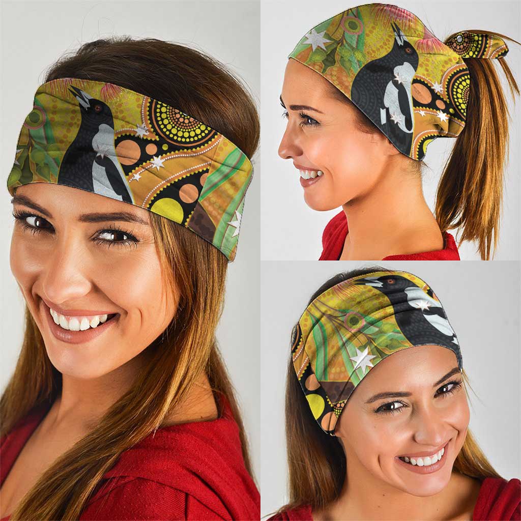 Australia Eucalyptus Flower And Magpie Neck Gaiter Aboriginal Art - Aussie Hoodie