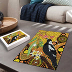 Australia Eucalyptus Flower And Magpie Puzzle Aboriginal Art - Aussie Hoodie