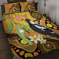 Australia Eucalyptus Flower And Magpie Quilt Bed Set Aboriginal Art